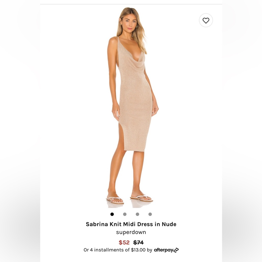 Superdown gold metallic strappy dress